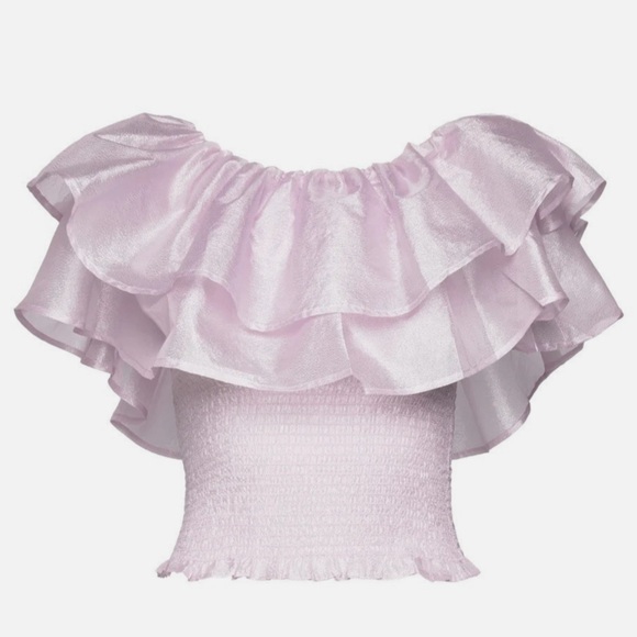 Elegant Lavender Ruffle Blouse - Picture 1 of 7